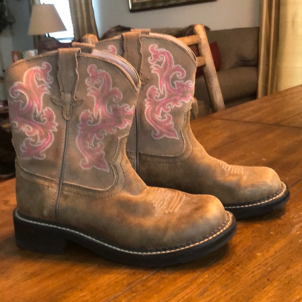 Ariat fat baby western square toe low cowgirl boots size 6.5